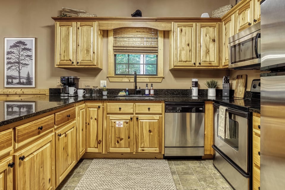 Prepare meals in the spacious, fully equipped kitchen.