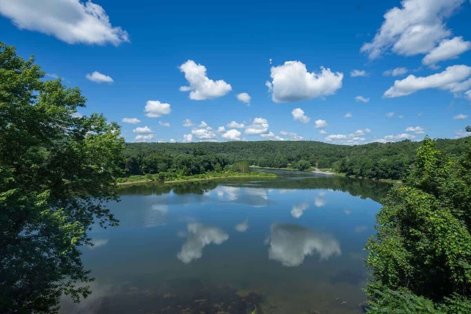 View from west-facing windows, high above the water