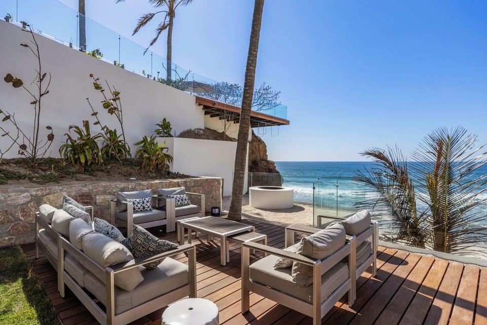 Grab a seat, light the fire, and enjoy front-row views of the sunset