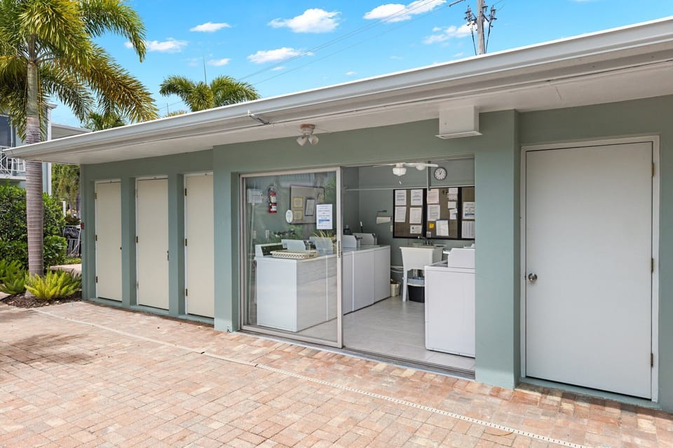 Laundry facility directly across from condo