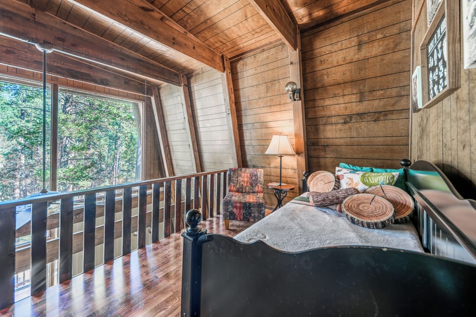 The Loft Bedroom includes a trundle bed with 2 twin beds and spectacular views.