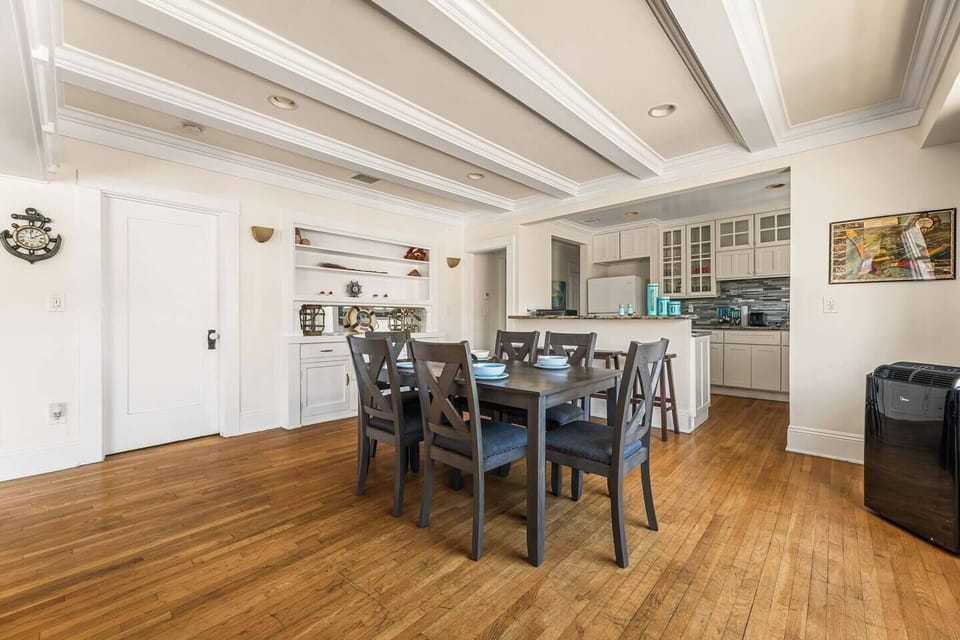 Enjoy meals or game nights at our stylish dining table with seating for six. Whether you're dining in, working remotely, or spending time with loved ones, this comfortable space is perfect for bringing everyone together