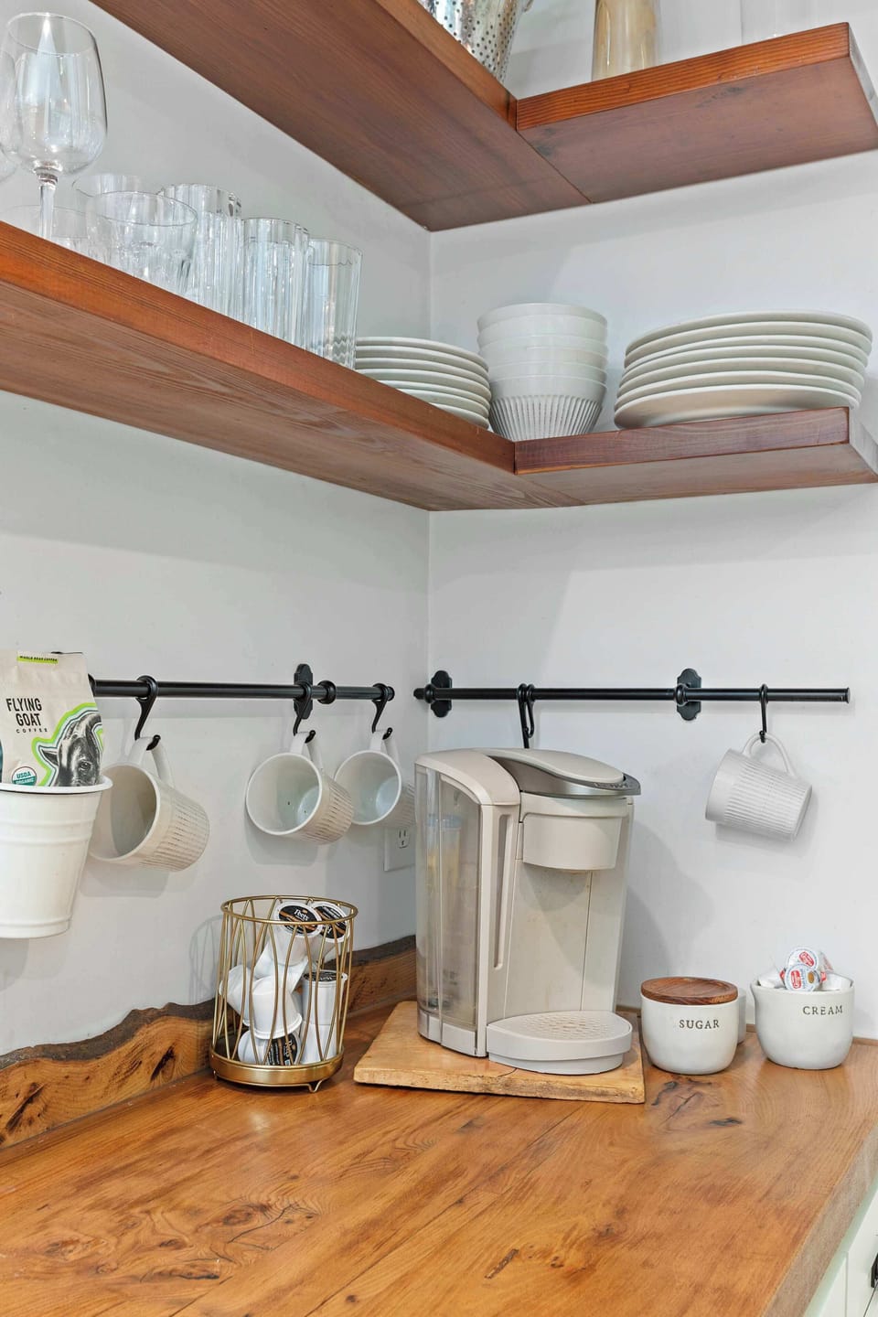 Keurig coffee maker complete with pods help make mornings simpler at Serenity House. 