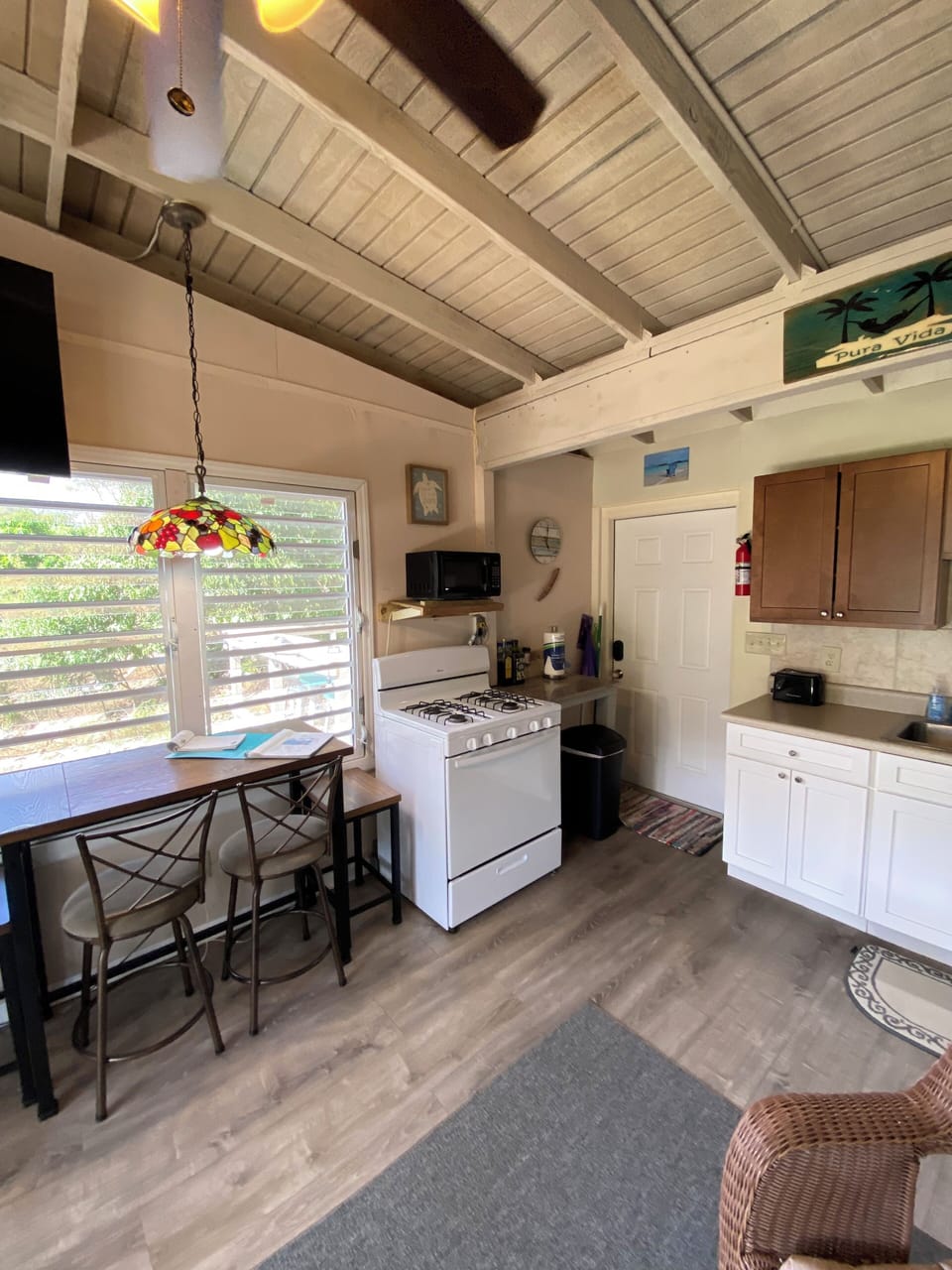 View of kitchen and dining area