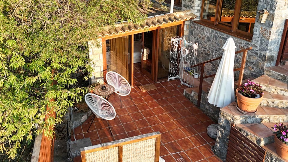 Thoughtfully designed patio-perfect for moments under the Greek sun