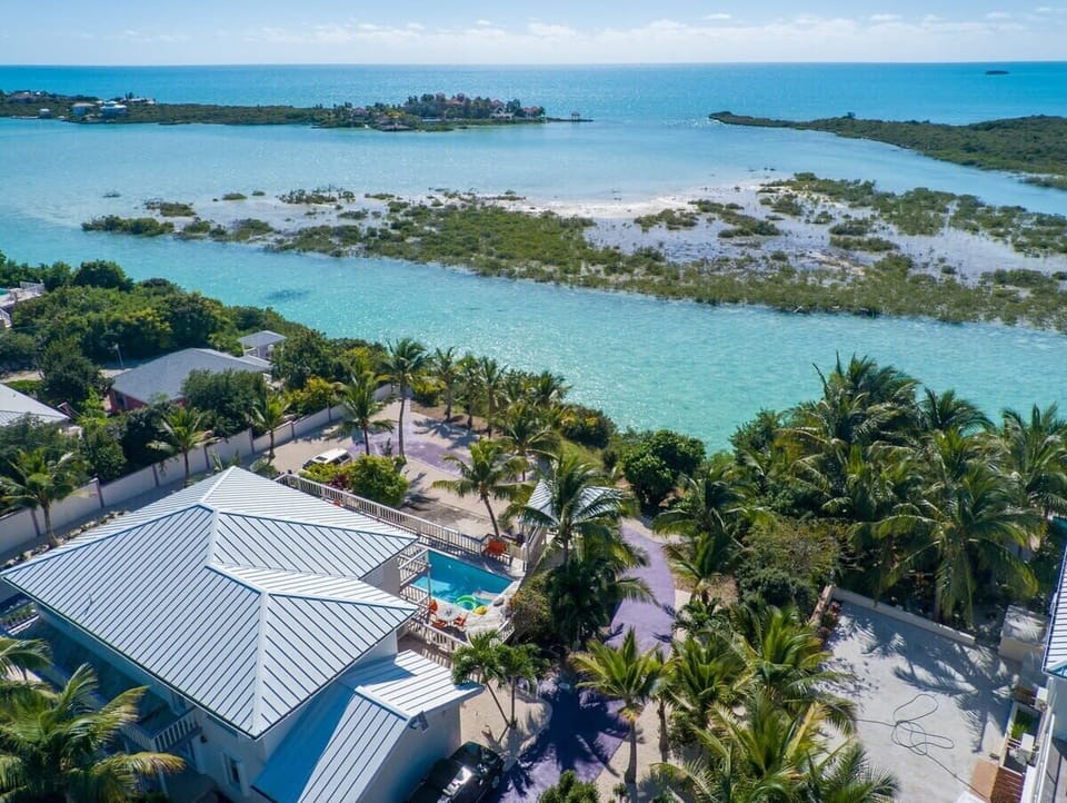 This stunning home is located along the Chalk Sound National Park