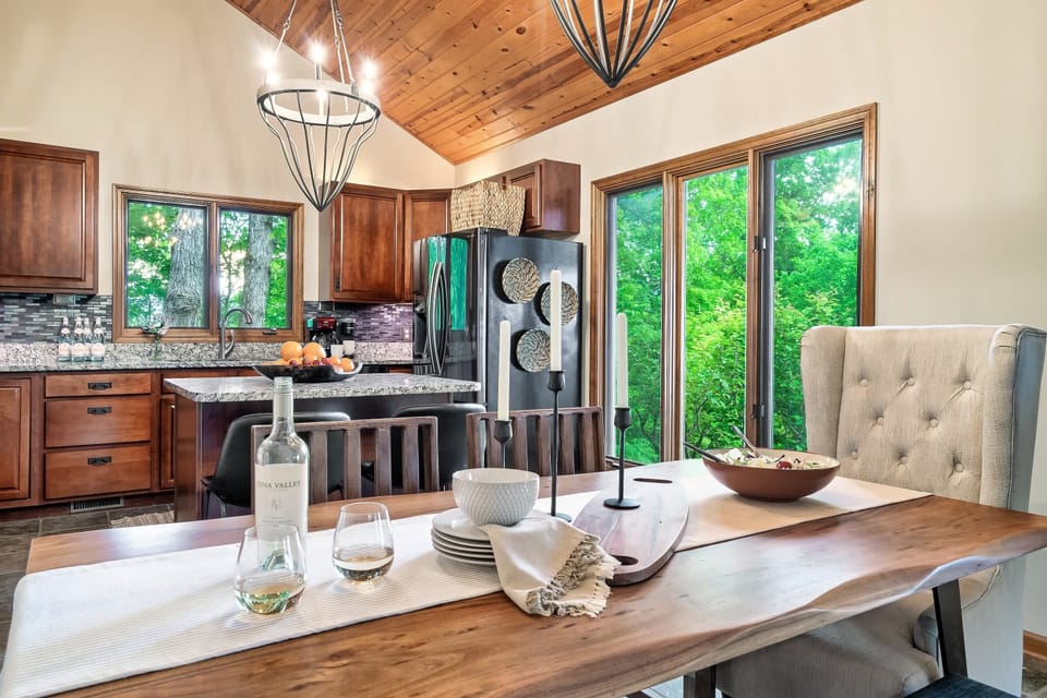 Enjoy views of the lush greenery while you eat your meals.