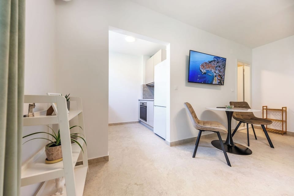 Living area and kitchen