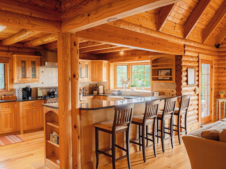 Fully stocked kitchen.