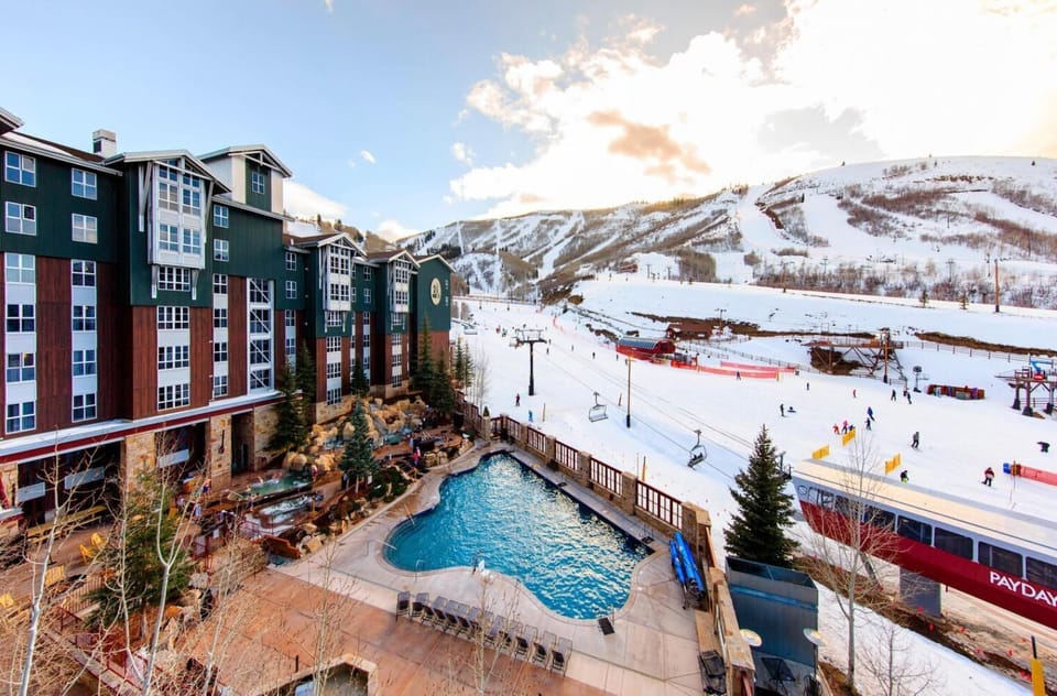 Resort lodging and luxury amenities next to Payday lift at Park City