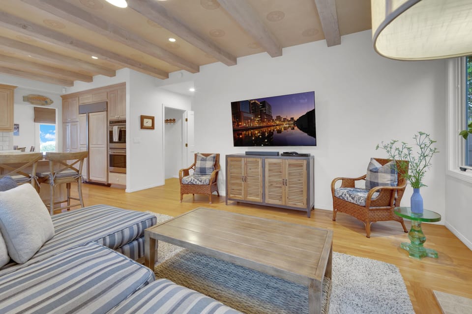 Comfortable seating and a smart tv