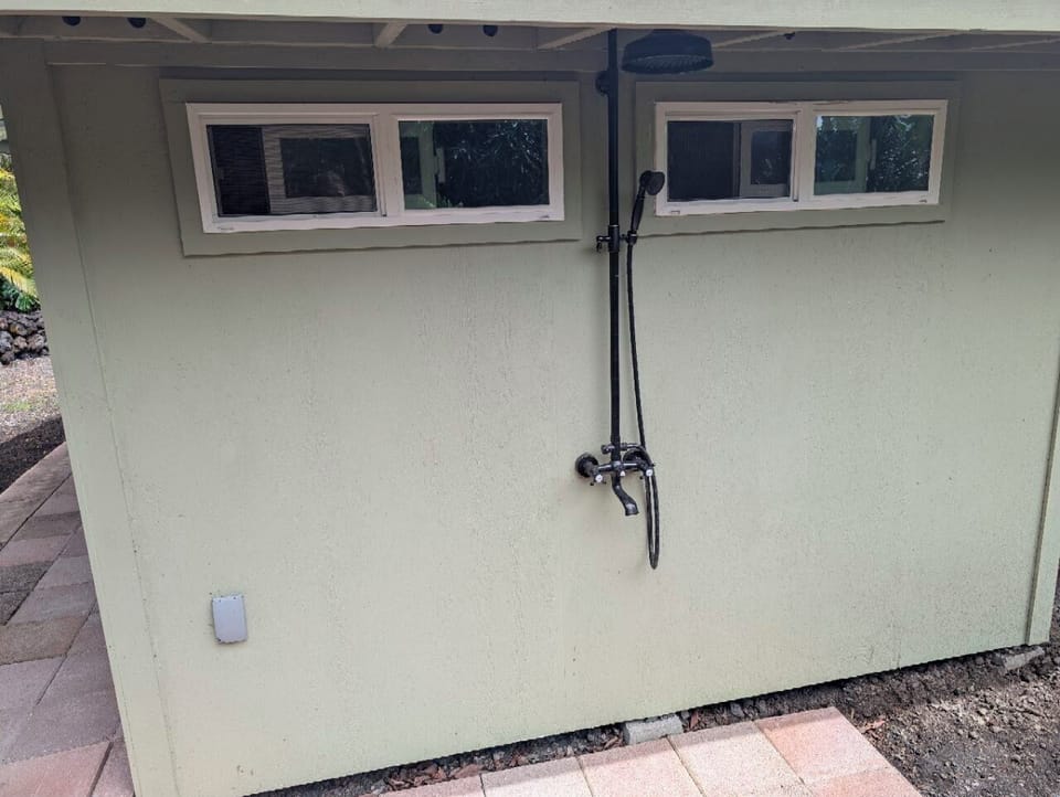 Private outdoor shower after the beach.