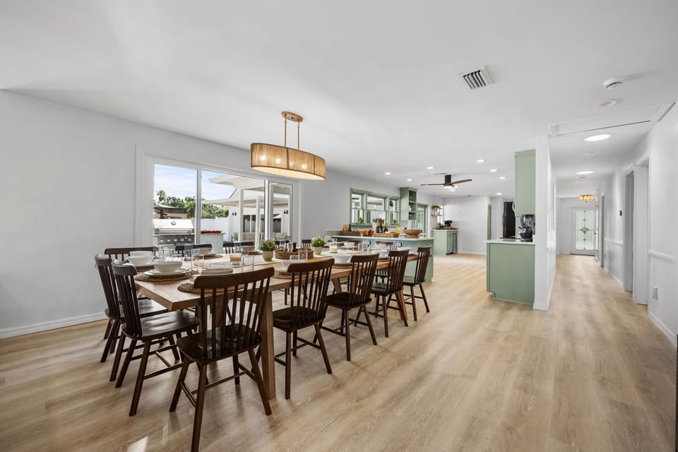 Gather around! This spacious dining area for 12 is made for big family meals, celebrations, and laughter-filled evenings. Because the more, the merrier!
