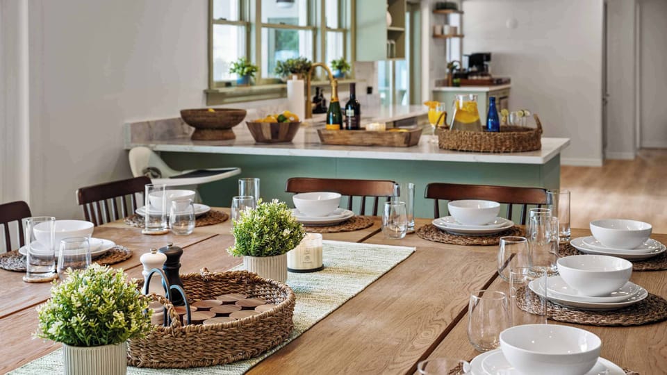 Gather around! This spacious dining area for 12 is made for big family meals, celebrations, and laughter-filled evenings. Because the more, the merrier!
