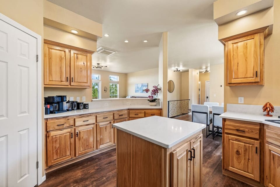 The property features a fully equipped kitchen with everything you need to prepare meals during your stay.