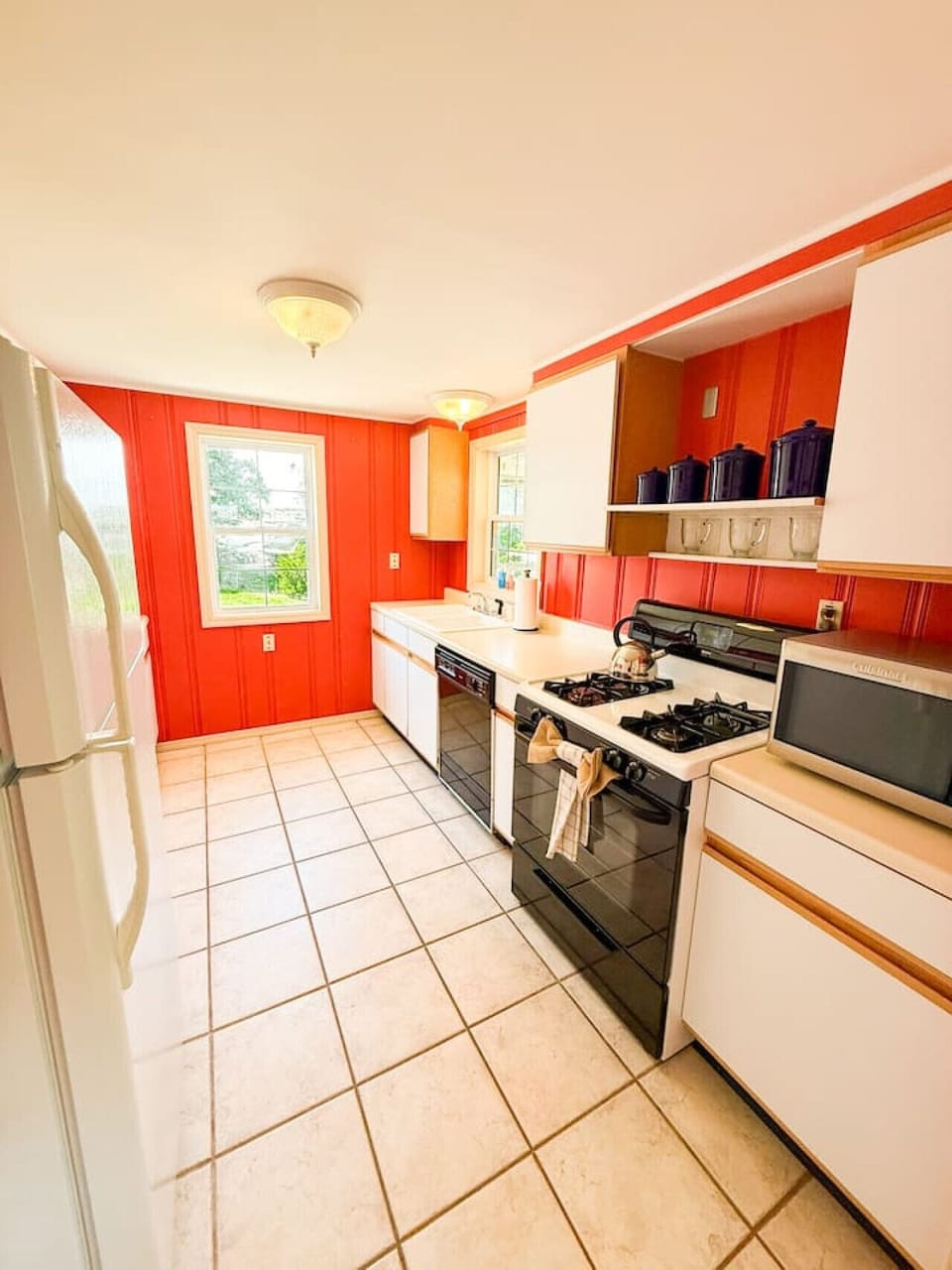 Whip up lake-day meals in this cozy kitchen with all the essentials.