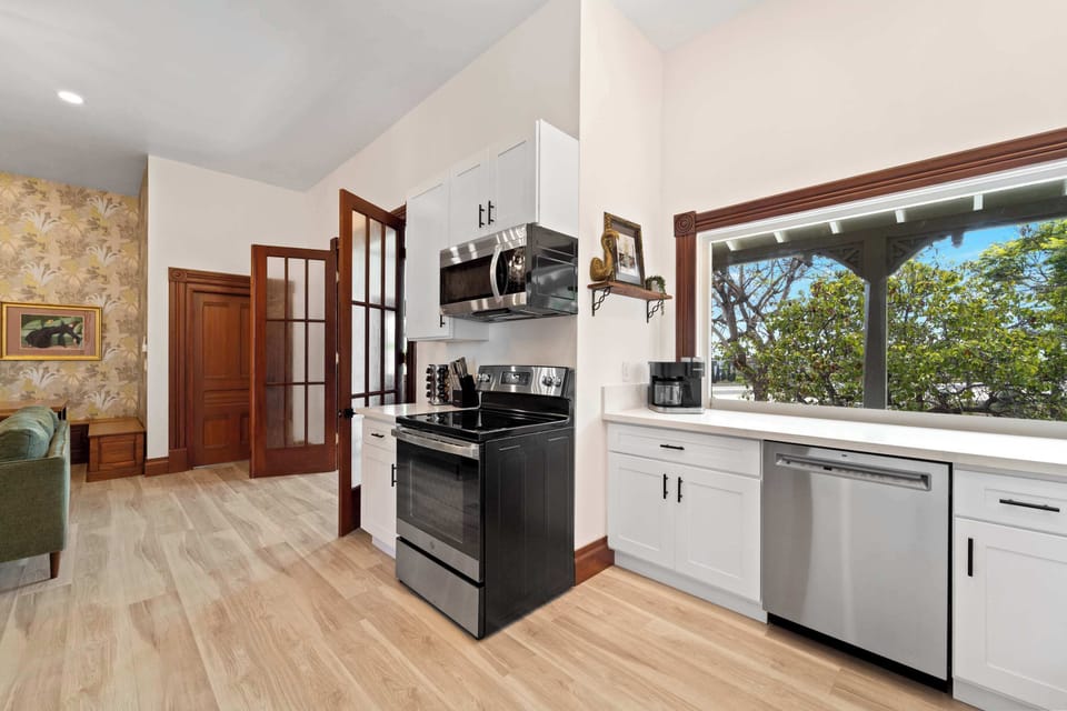 Fully equipped kitchen with modern appliances