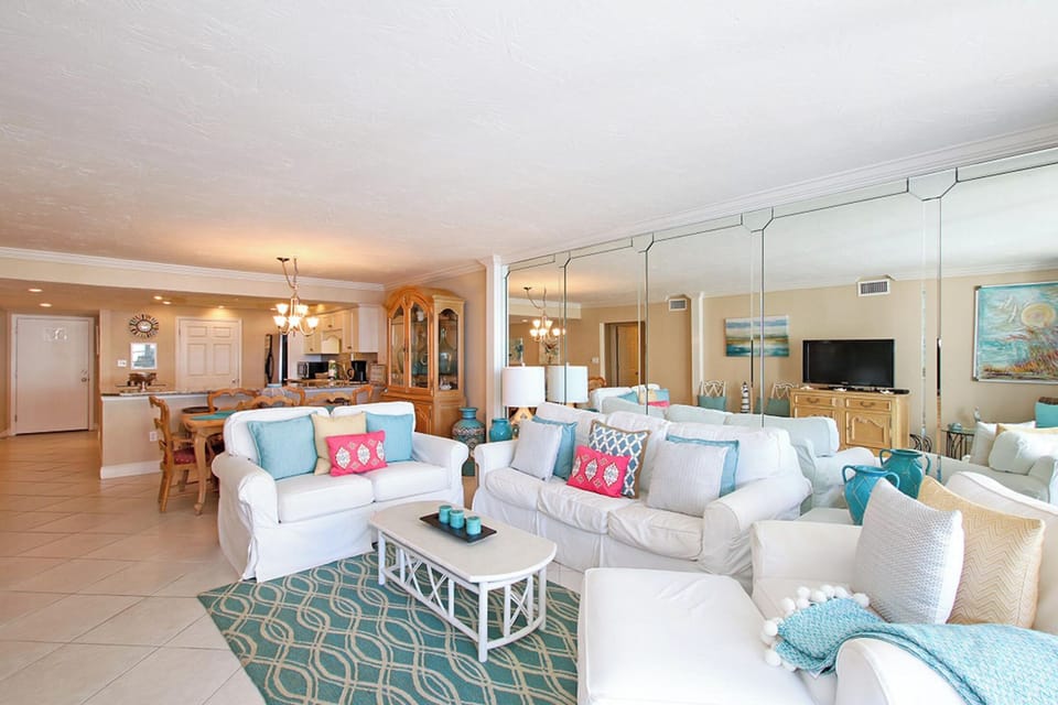 Living and dining areas