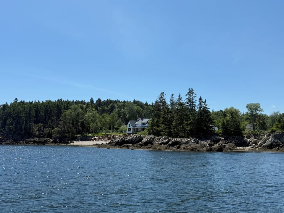 the house and beach from the point