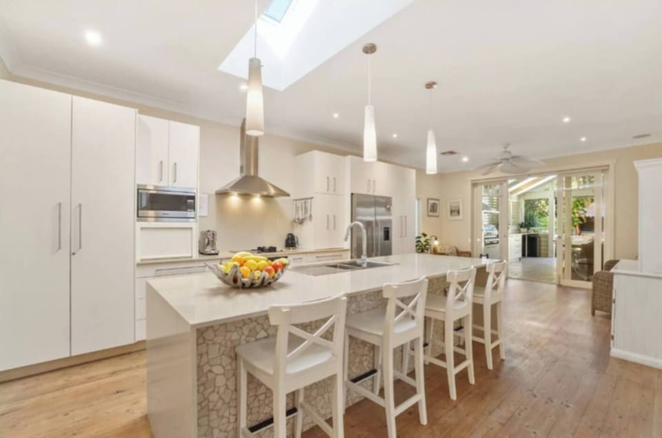 Family sized kitchen with breakfast bar