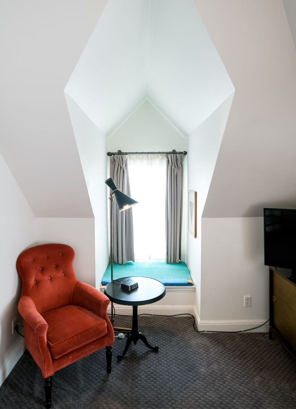 Sip morning coffee by the window in a peaceful corner.