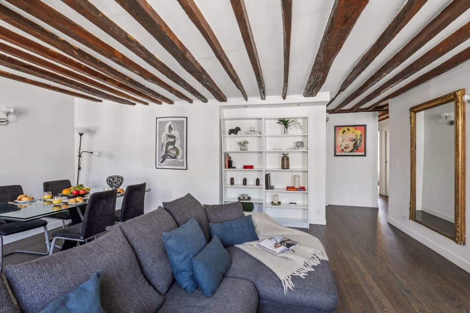 The open-plan living and dining area