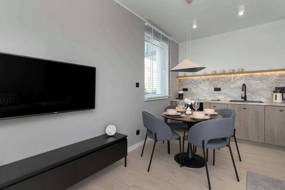 Modern TV in the apartment. 