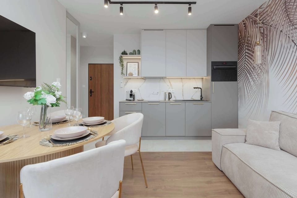 Dining space with soft lighting and comfortable seating – A stylish mealtime setting.


