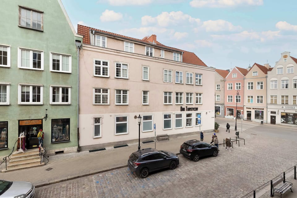 View from the window of the surrounding townhouses.