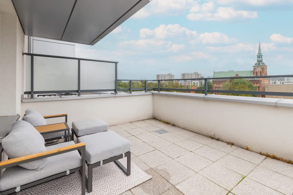 Fully furnished spacious balcony.