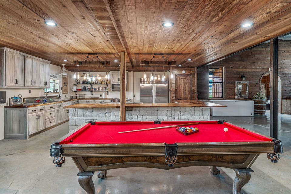 Pool table in wedding venue
