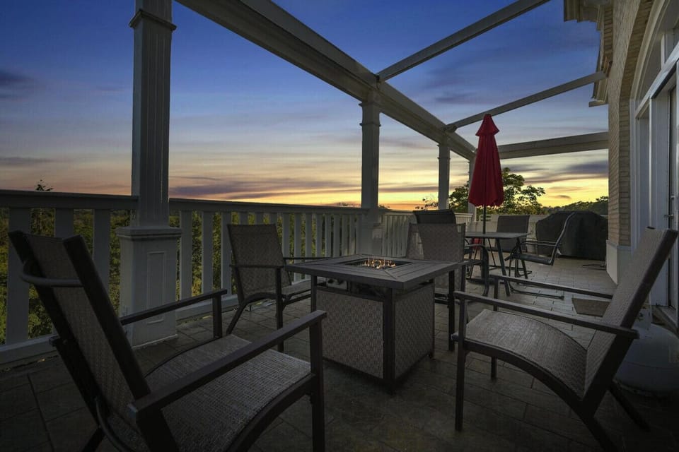 Enjoy the gorgeous sunsets over Traverse City on our private balcony.