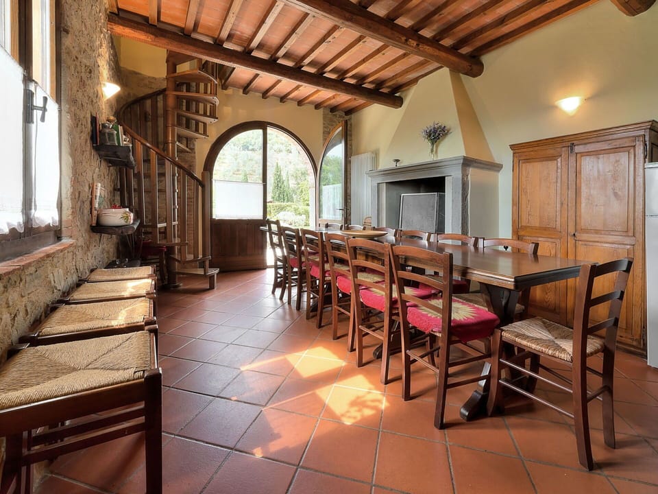 Furniture, Interior Design, Wood, Flooring, Ceiling, Table, Chair, Lighting, Room, Kitchen & Dining Room Table