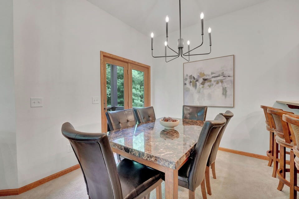 Dining area leads to outdoor patio