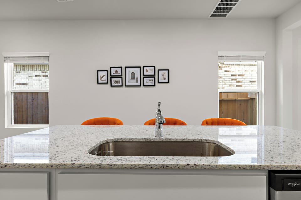 Full set of cooking utensils, pots, pans & bakeware, bright, clean design.