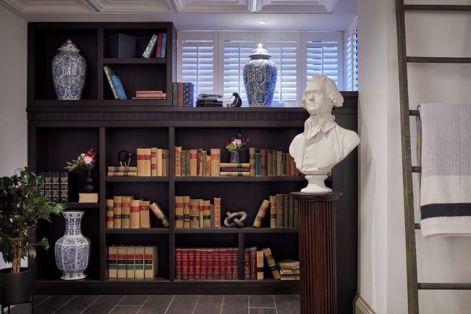 Browse classic reads and enjoy a quiet moment indoors.
