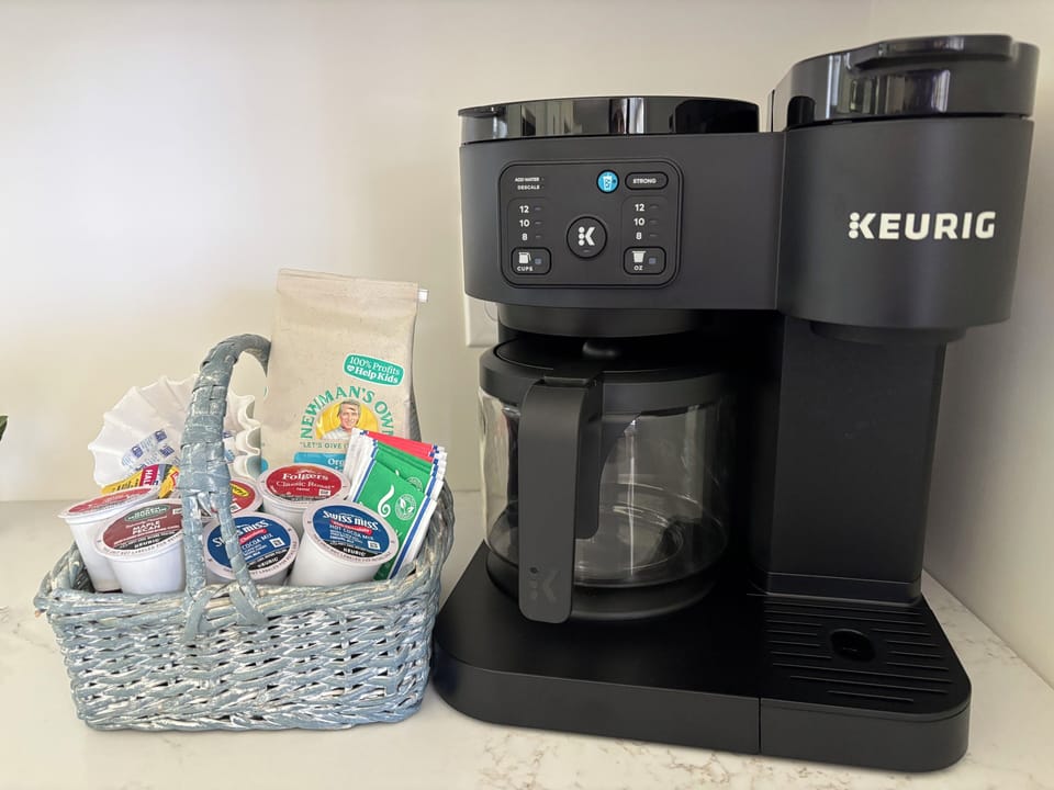Stocked Keurig K-Duo machine.