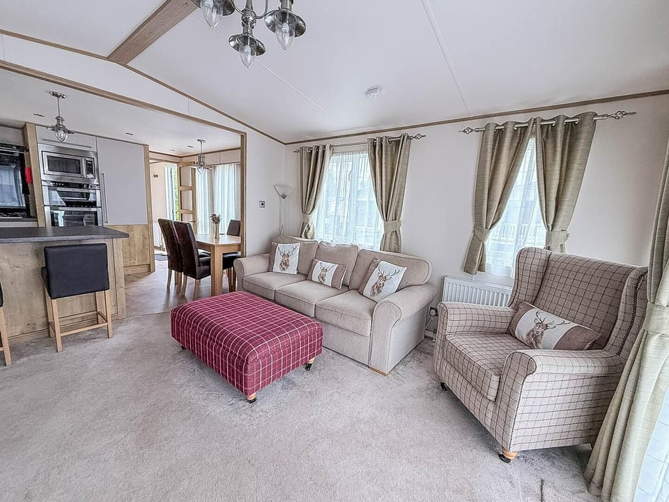 Cozy living room with plush seating and natural light
