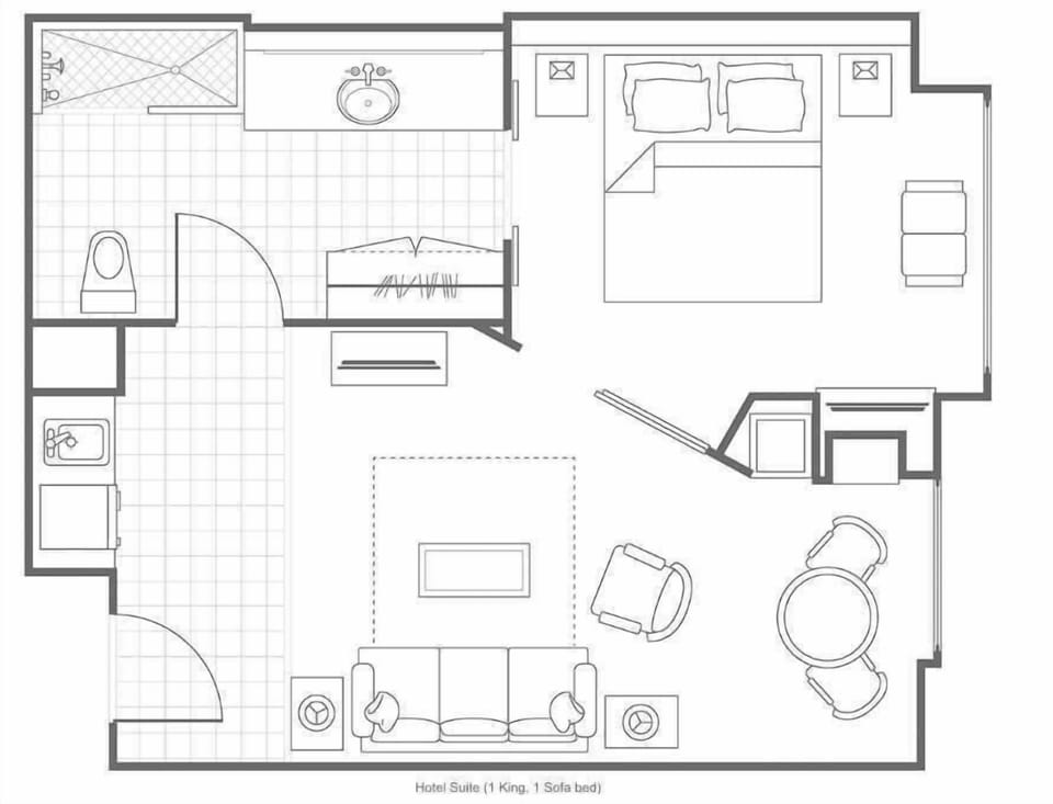 Your floor plan may either have 1 King or 2 Doubles. Bedding configuration can be requested but not guaranteed.