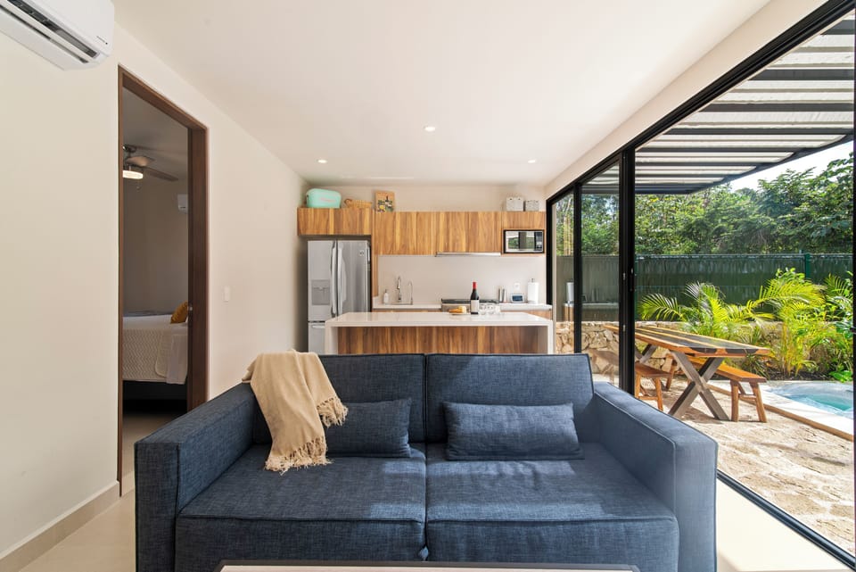 open the slider doors for seamless inside/outside living 