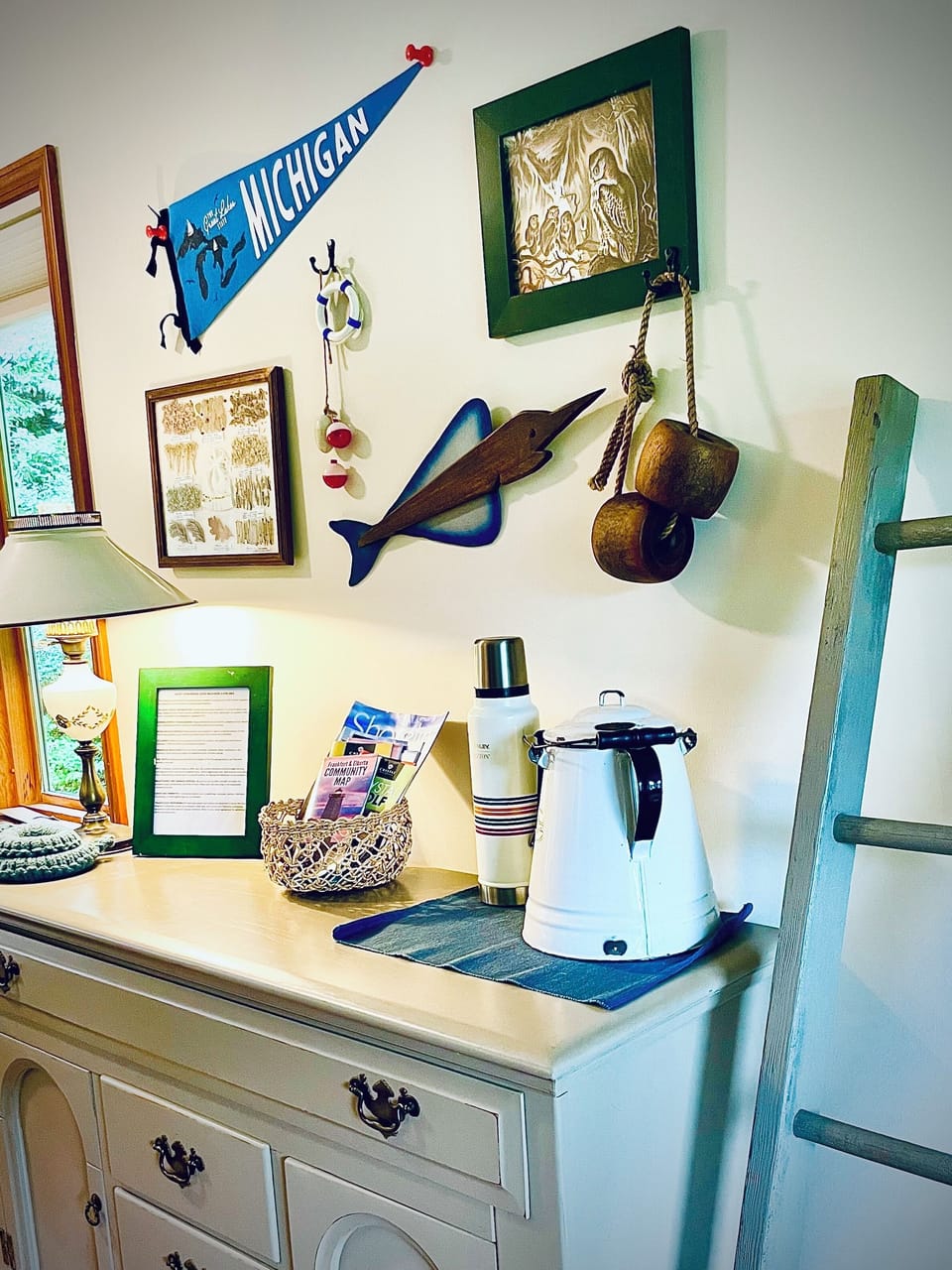 Local vintage finds throughout the house!