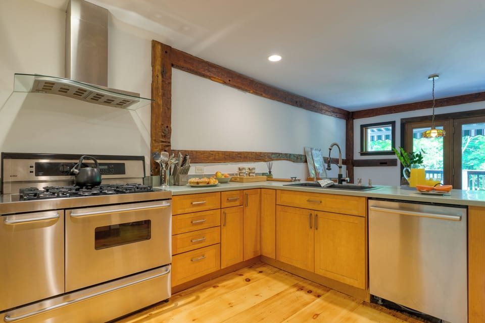Stainless steel appliances.