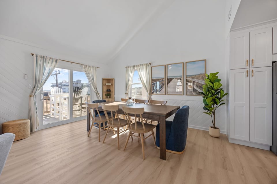 Enjoy meals together at the large dining table (extra chairs available in the closet for seating up to 10)