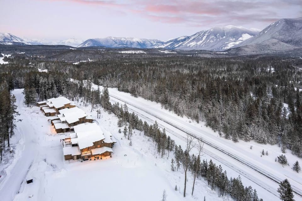 Glacier National Park in the background, just minutes from the west entrance.