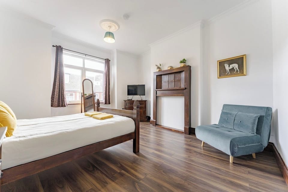 Villa Master Bedroom, with double bed, chair-bed & space for travel cot.