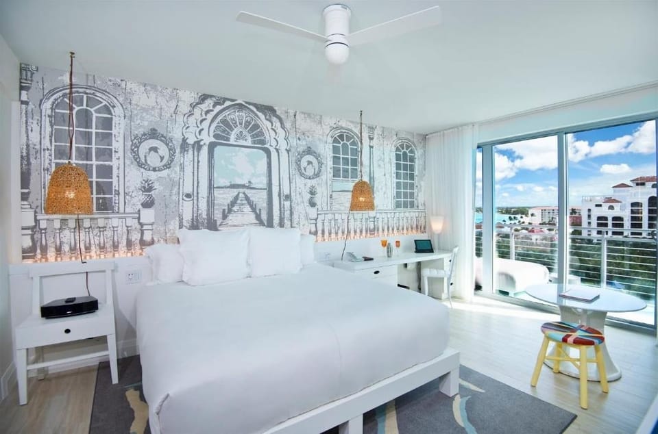 Wake up to sunshine and ocean views from bed.