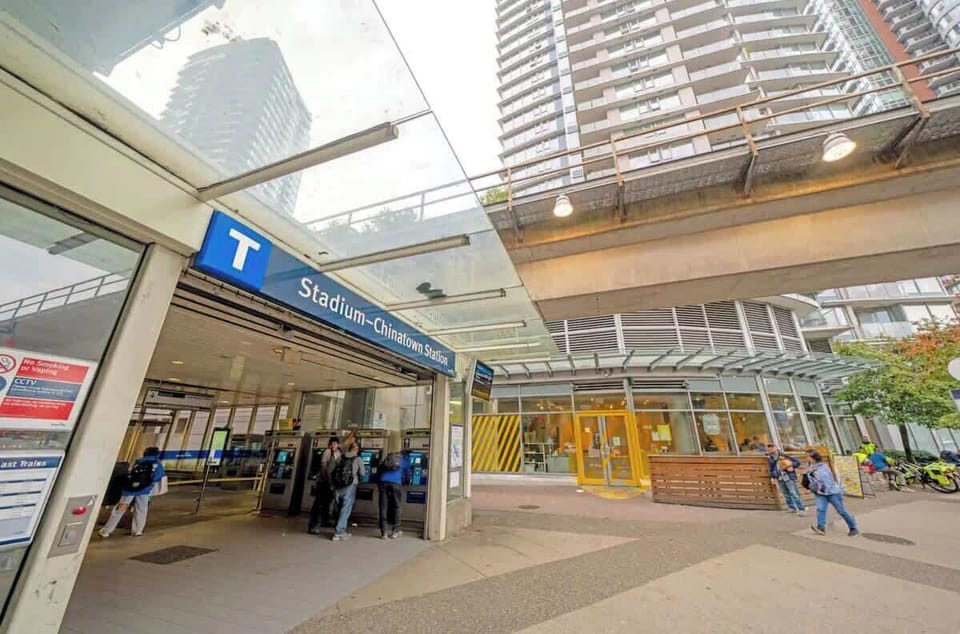 Steps from Stadium-Chinatown Skytrain station! Explore Vancouver with incredible transit access.