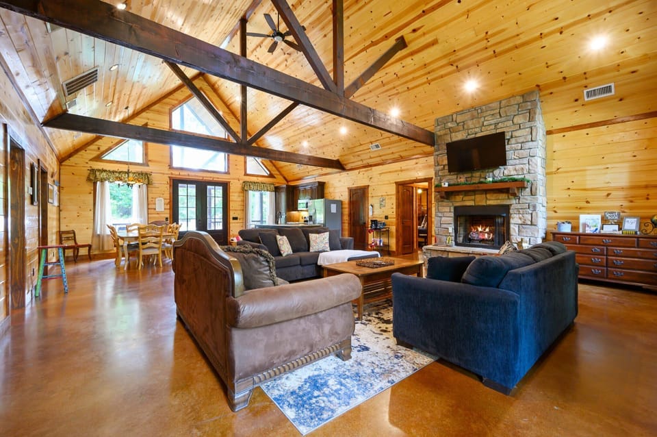 Curl up on the living room’s queen sleeper sofa & stream on the smart TV​