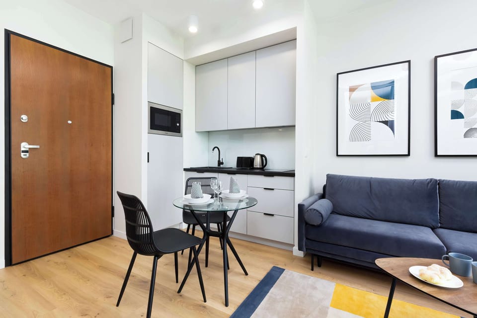 A spacious, modern layout combining the dining area with the cozy relaxation zone.