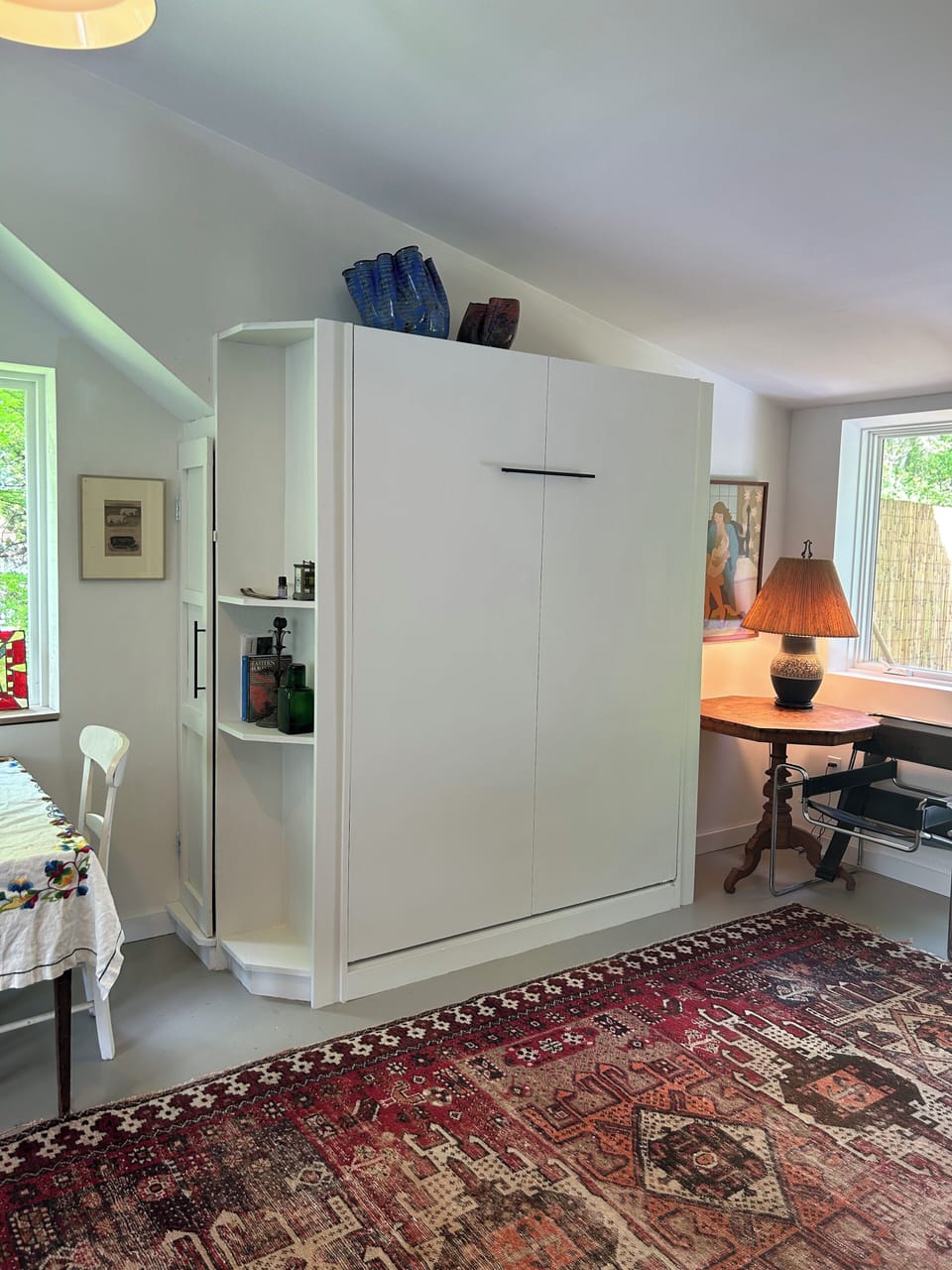 Closed double murphy bed. 
